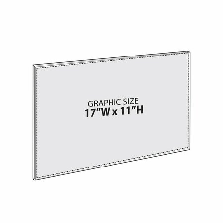 Azar Displays Self Adhesive Clear Acrylic Wall Sign Holder Frame 17'' W x 11'' H -Landscape / Horizontal, 2PK 122037-2PK
